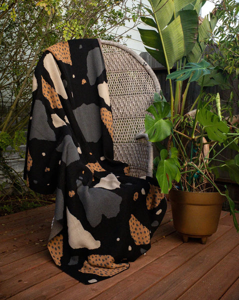 Anne Gates-Charcoal Chita Terrazzo Throw